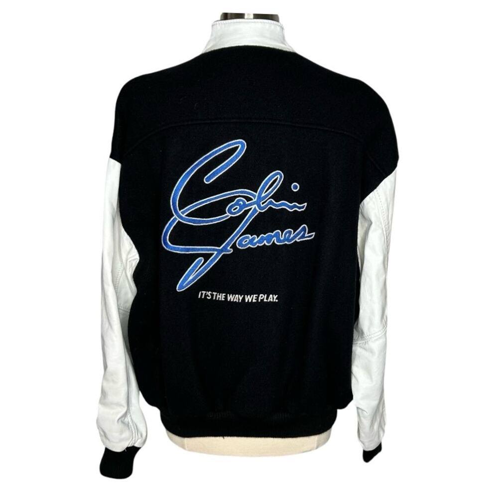 Labatt's Blue Colin James Vintage Cactus Jack Leather Wool Tour Bomber Jacket - Picture 14 of 14